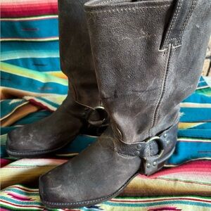 Frye Harness 12R Brown Leather Cowboy Boots